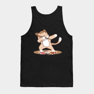 'Dabbing Chef Sushi Cat' Funny Sushi Gift Tank Top